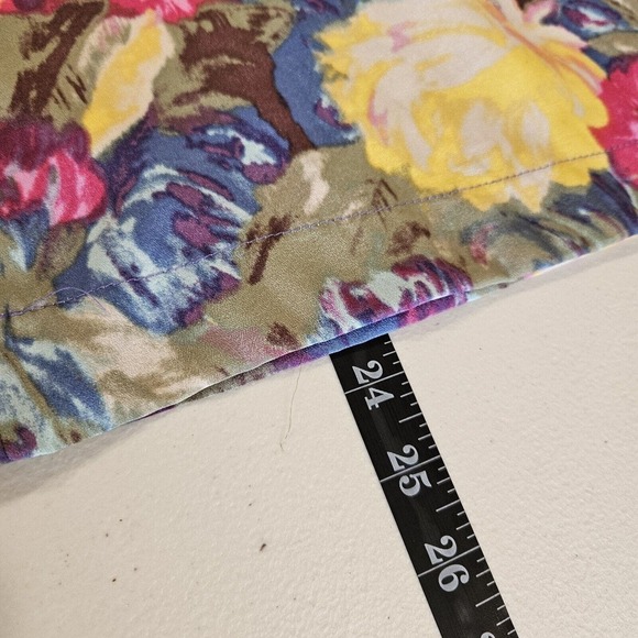 J. Crew Floral Watercolor Blouse Womens Size M 3/4 Sleeves Boho Cottage Artsy - Picture 7 of 8